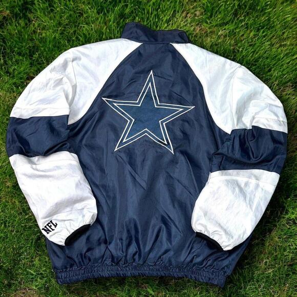 Rare! Vintage NFL Dallas Cowboys Reversible Jacket Men XL Fleece Y2K Star Logo - Picture 3 of 12